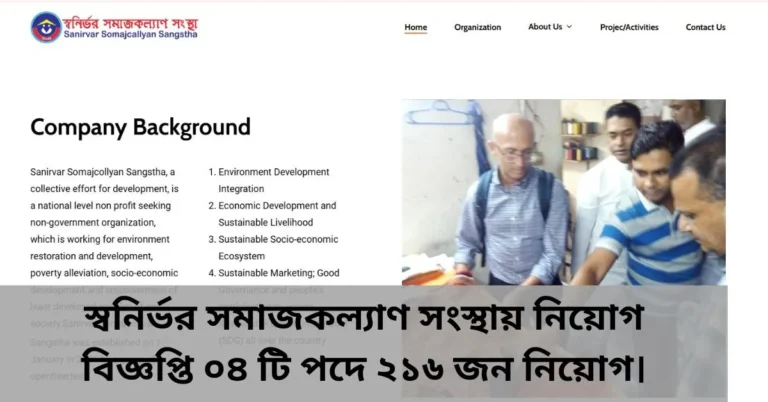 Ajker Chakrir Khobor স্বনির্ভর সমাজকল্যাণ সংস্থায় নিয়োগ বিজ্ঞপ্তি