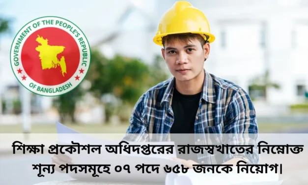 সরকারি চাকরির খবর পদ ৬৫৮। Job Circular 2025