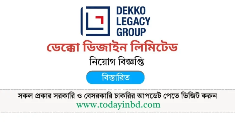 Bd job Circular today। ডেক্কো ডিজাইন লিমিটেডে নিয়োগ বিজ্ঞপ্তি।