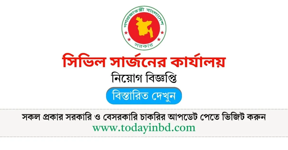 BD Jobs Today সিভিল সার্জনের কার্যালয় ফরিদপুর নিয়োগ বিজ্ঞপ্তি পদ সংখ্যা ১২৯ টি।