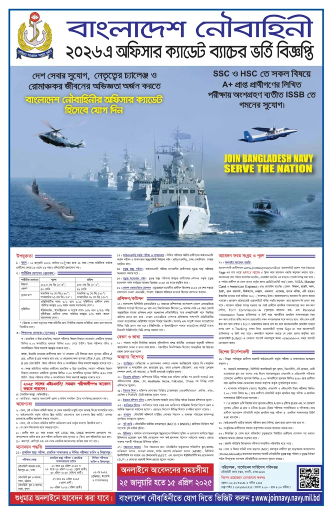 Bangladesh Navy Job Circular 2025। বাংলাদেশ নৌবাহিনী নিয়োগ ২০২৫। 1