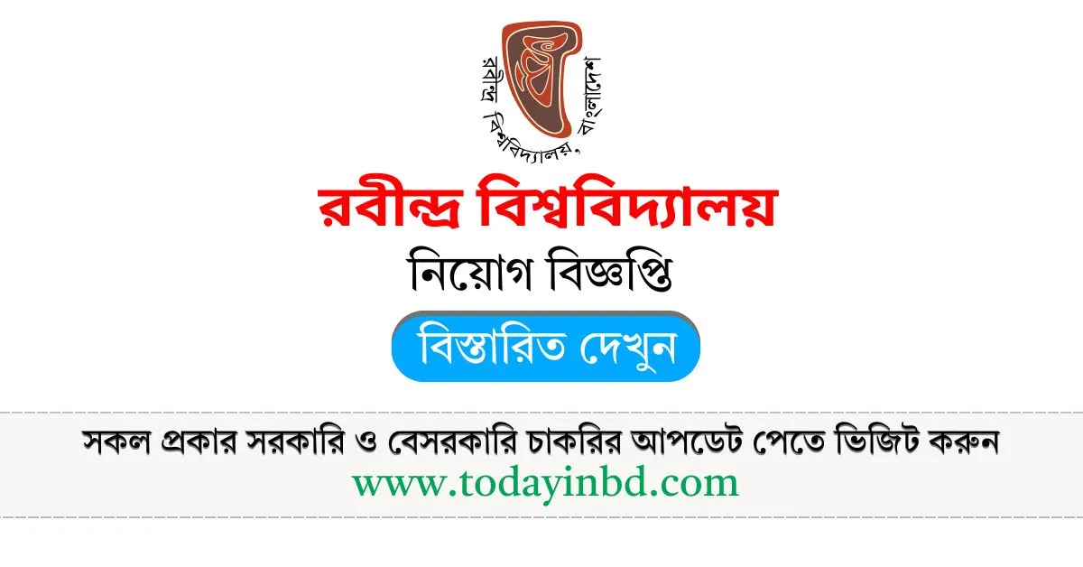 Rabindra University Job Circular 2025। রবীন্দ্র বিশ্ববিদ্যালয় নিয়োগ বিজ্ঞপ্তি ২০২৫।