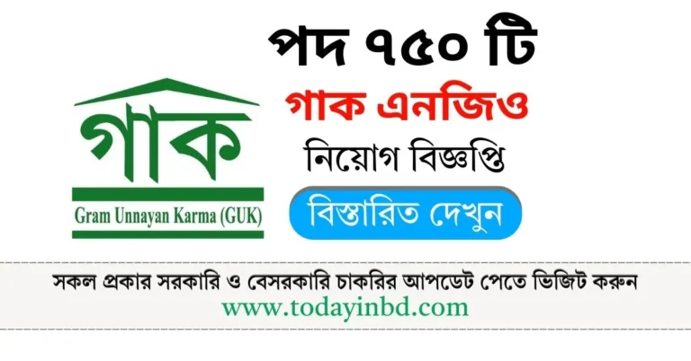 GUK NGO Job Circular 2025। গাক এনজিও নিয়োগ বিজ্ঞপ্তি ২০২৫।