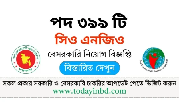 SEHEO NGO Job Circular 2025। সিও এনজিও নিয়োগ বিজ্ঞপ্তি ২০২৫