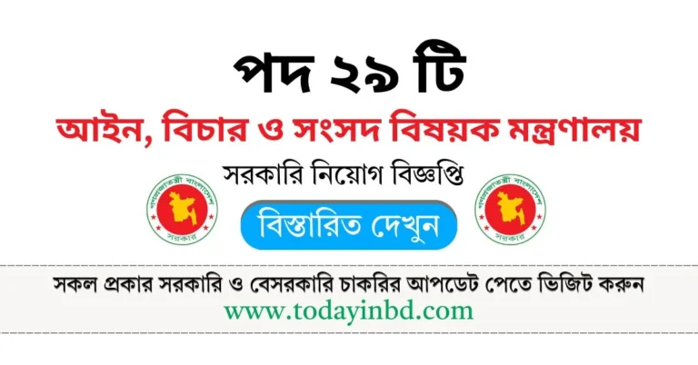 আইন ও বিচার বিভাগ নিয়োগ বিজ্ঞপ্তি ২০২৫। NLASO Job Circular 2025।