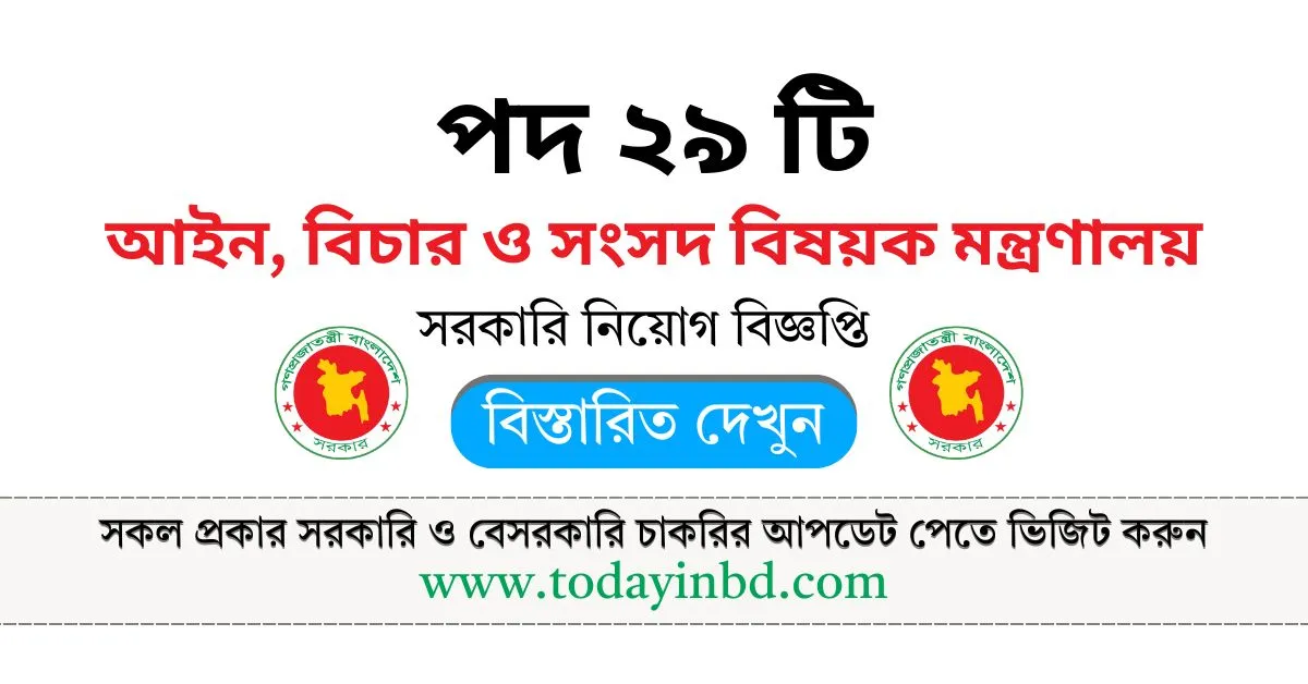 আইন ও বিচার বিভাগ নিয়োগ বিজ্ঞপ্তি ২০২৫। NLASO Job Circular 2025।