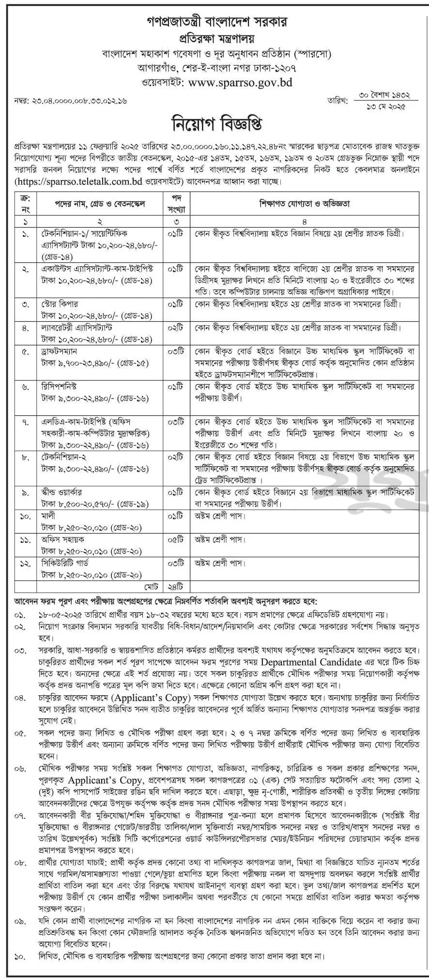 BD Jobs Bangladesh। বাংলাদেশ মহাকাশ গবেষণা ও দূর অনুধাবন প্রতিষ্ঠান নিয়োগ। 2
