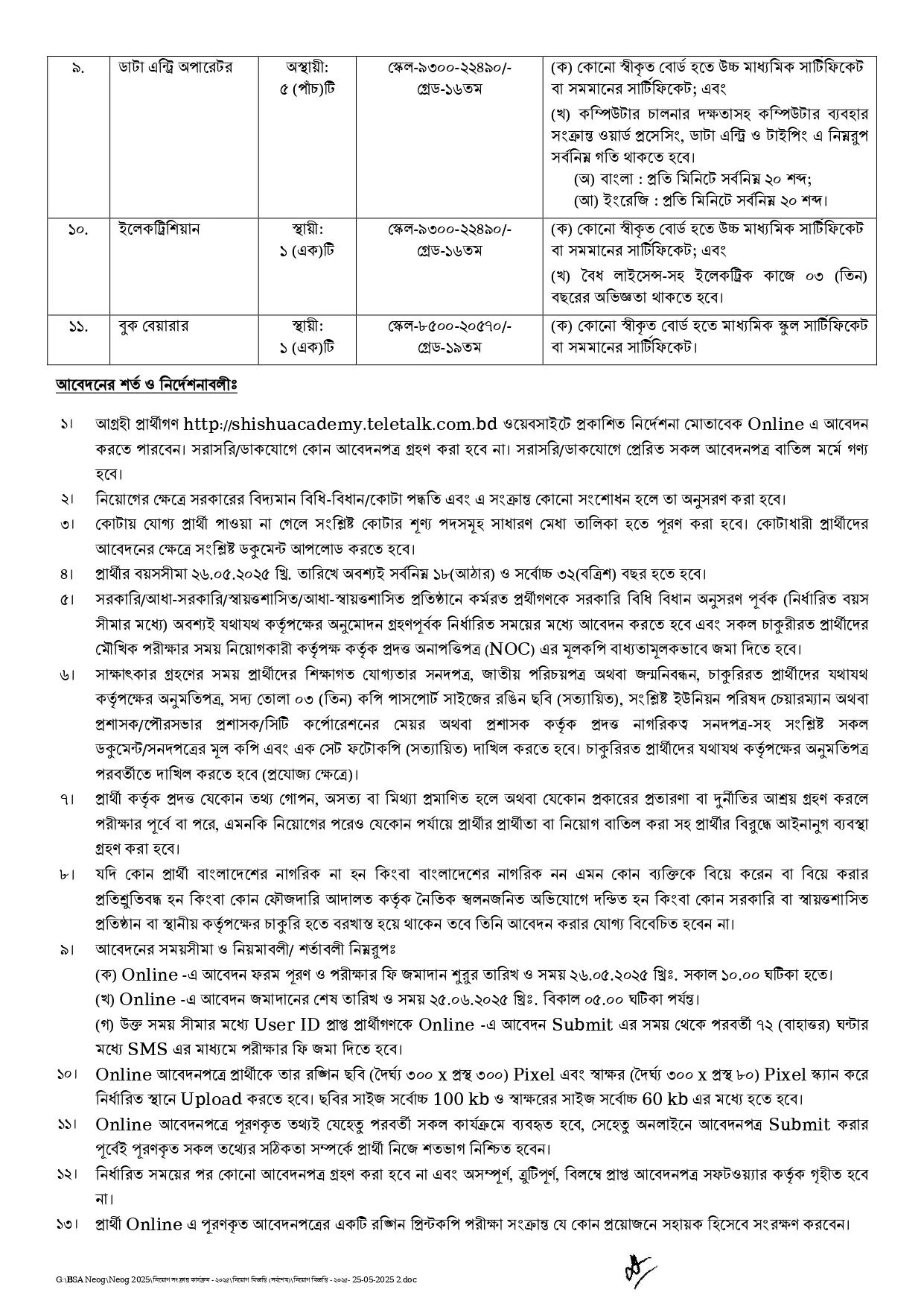 Bangladesh Shishu Academy Job Circular 2025। হিলা ও শিশু বিষয়ক মন্ত্রণালয়ের বড় নিয়োগ। 3