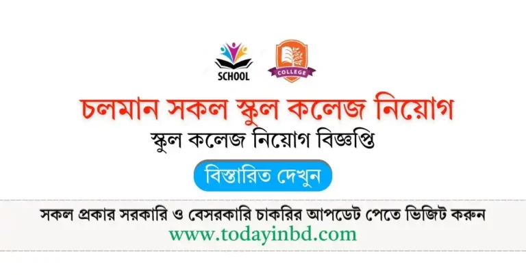 চলমান সকল স্কুল কলেজ নিয়োগ বিজ্ঞপ্তি । Job Circular 2025।