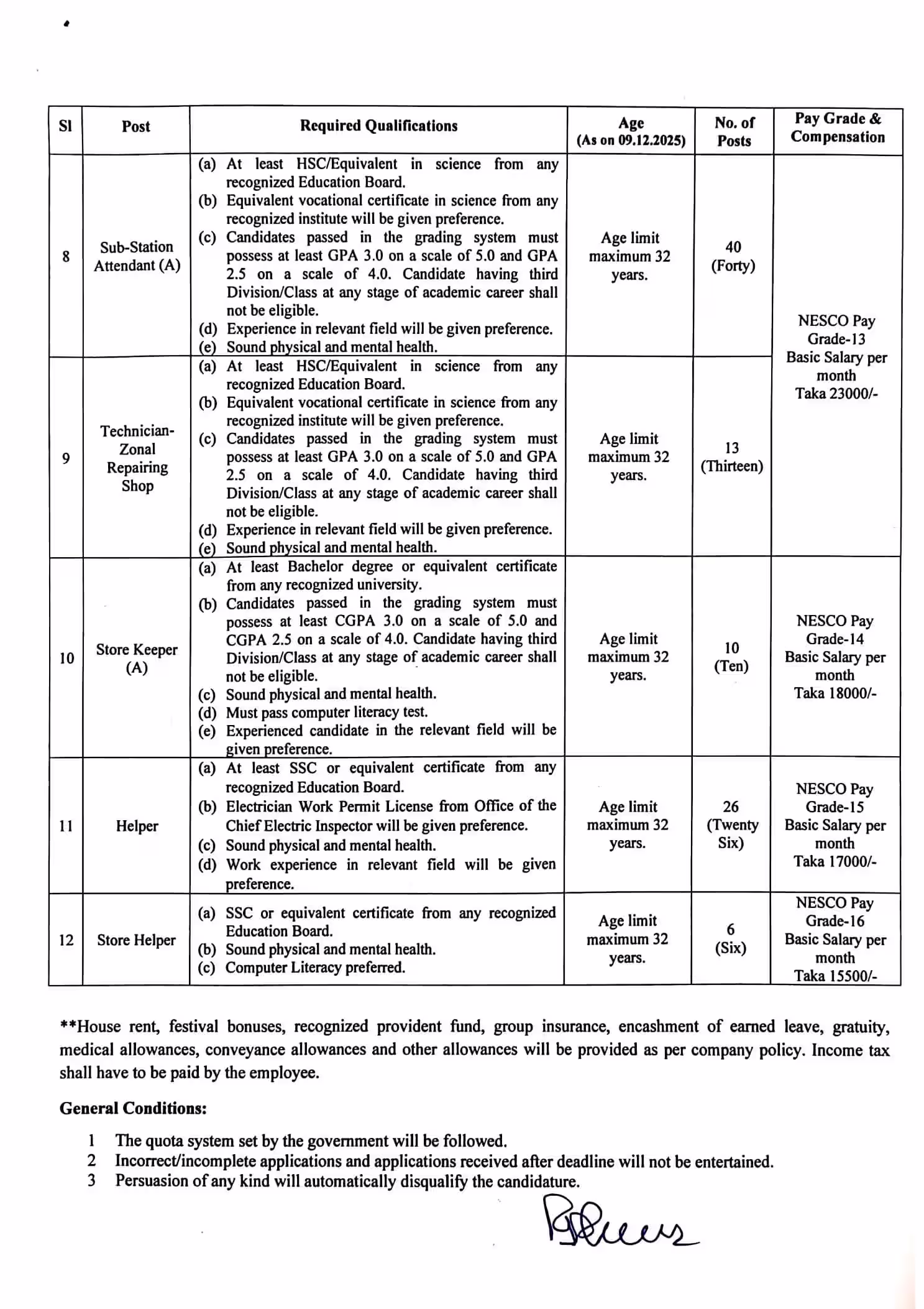 Job Circular 2026 - নর্দান ইলেকট্রিসিটি সাপ্লাই কোম্পানি পিএলসি নিয়োগ বিজ্ঞপ্তি ২০২৫। ৫