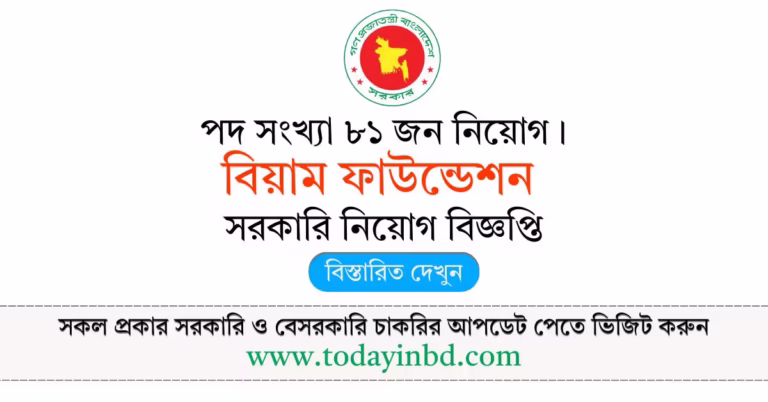বিয়াম ফাউন্ডেশন নিয়োগ বিজ্ঞপ্তি ২০২৬-BIAM Foundation Job Circular 2026।