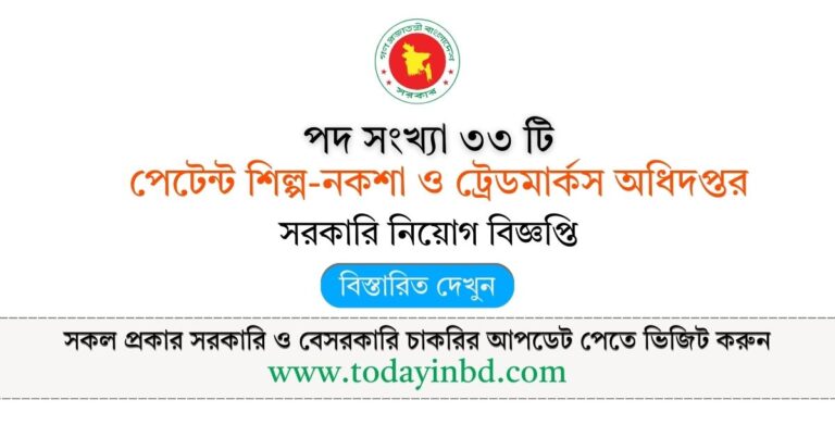 DPDT Job Circular 2026পেটেন্ট শিল্প-নকশা ও ট্রেডমার্কস অধিদপ্তর নিয়োগ বিজ্ঞপ্তি ২০২৬