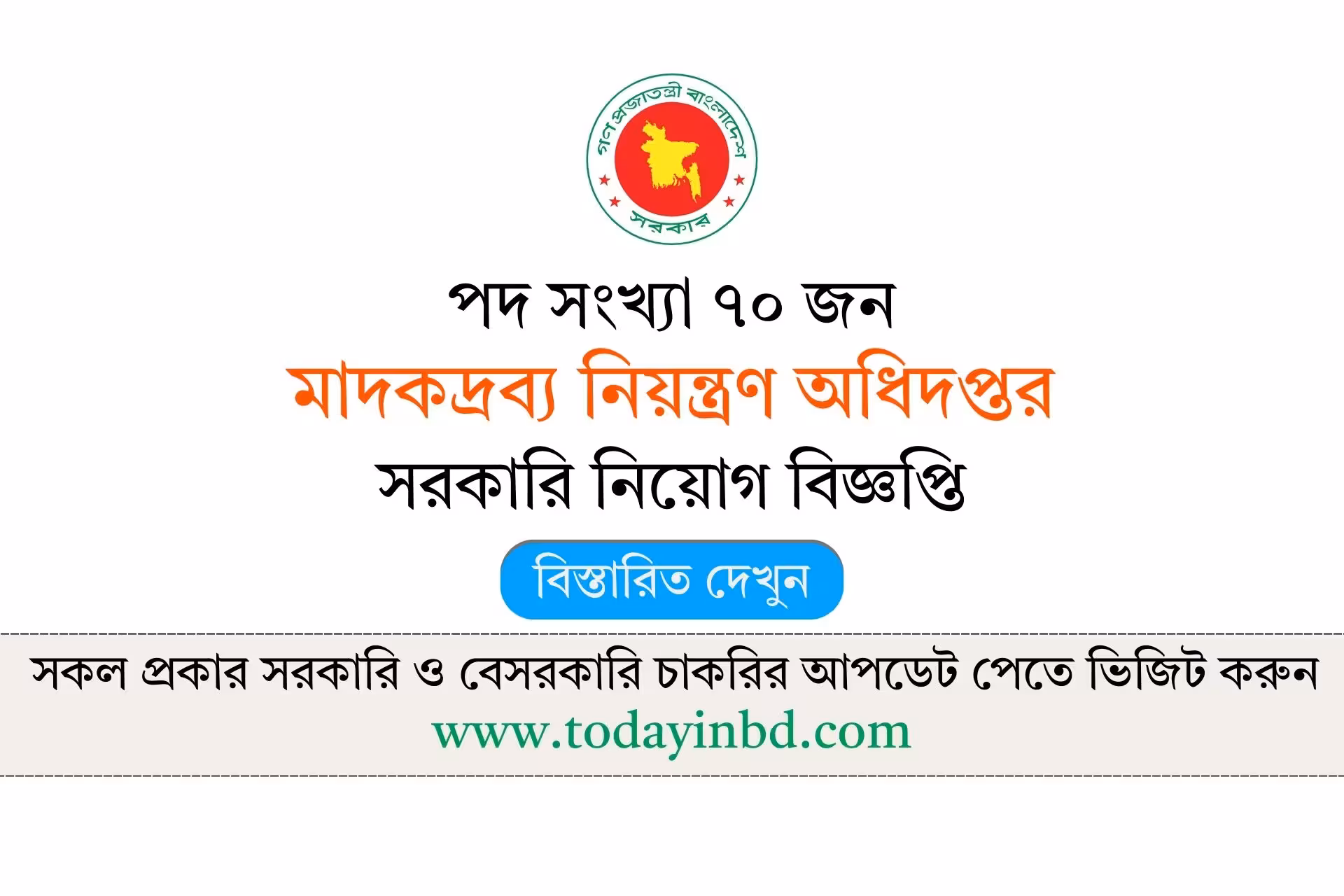 DNC Job Circular 2026-মাদকদ্রব্য নিয়ন্ত্রণ অধিদপ্তর নিয়োগ বিজ্ঞপ্তি ২০২৬।