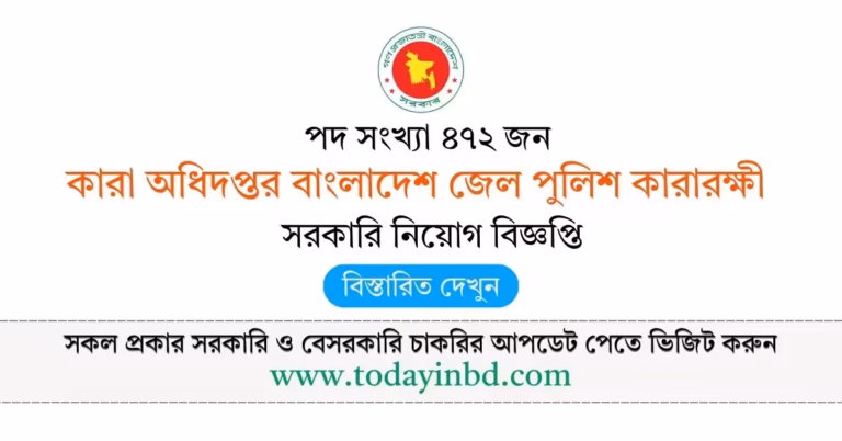 কারা অধিদপ্তর বাংলাদেশ জেল পুলিশ কারারক্ষী নিয়োগ বিজ্ঞপ্তি ২০২৬