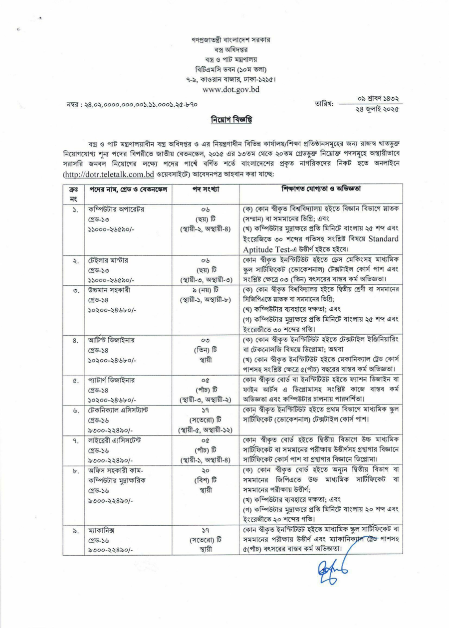 dot job circular 1