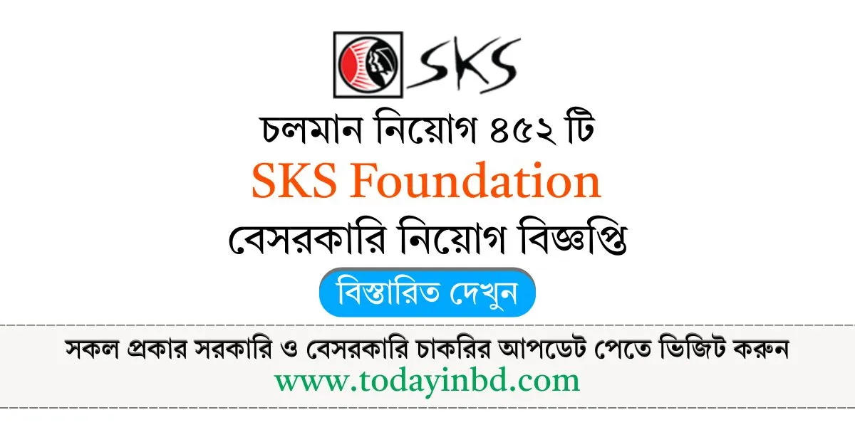 SKS Foundation Job Circular 2025 – এসকেএস ফাউন্ডেশন নিয়োগ বিজ্ঞপ্তি ২০২৫।