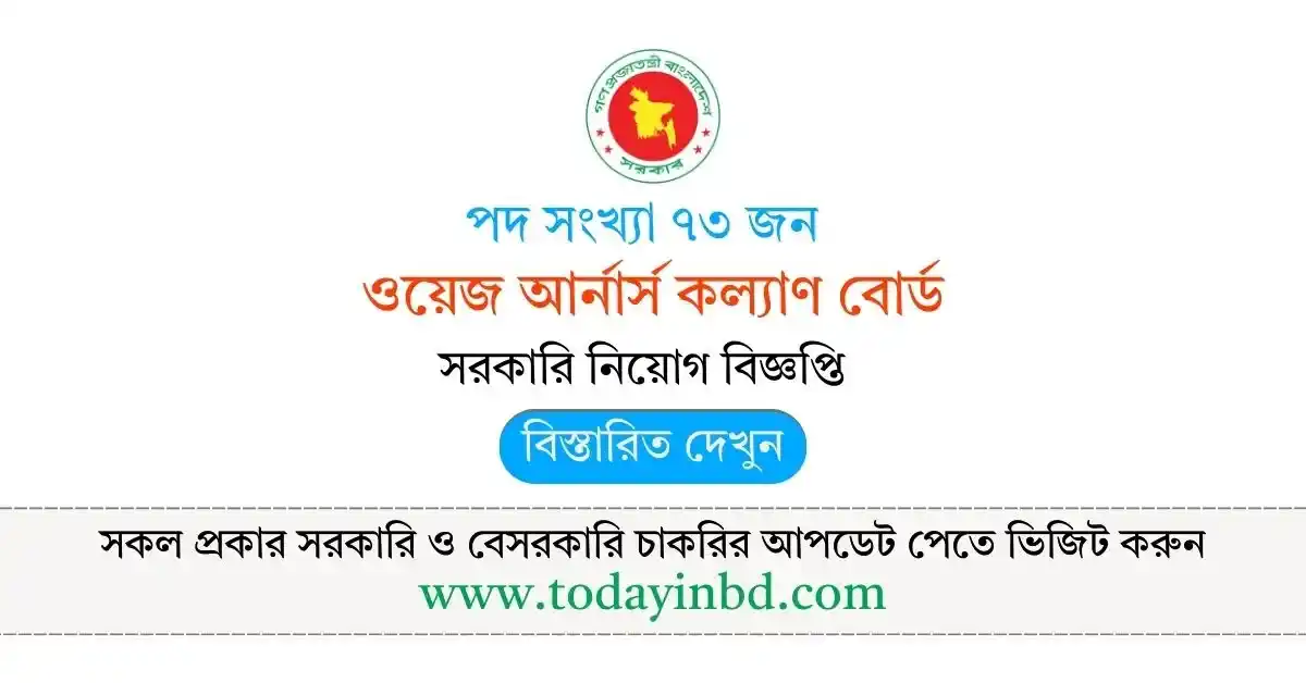 ওয়েজ আর্নার্স কল্যাণ বোর্ড নিয়োগ বিজ্ঞপ্তি – Govt Job Circular